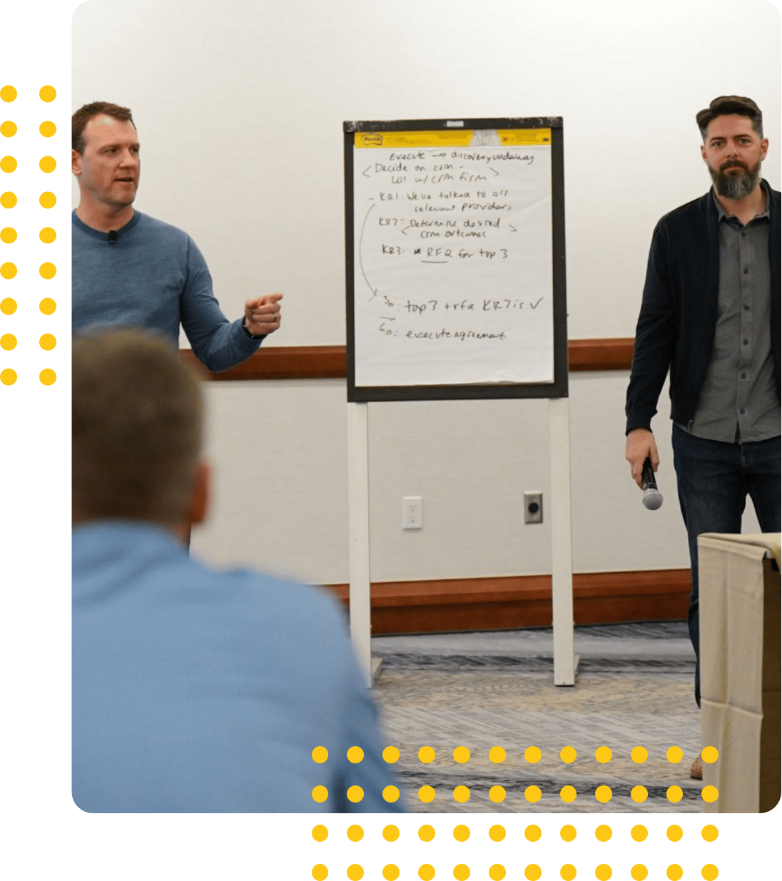 Jonathan King and Justin McCorkle leading a strategic planning workshop Jonathan King and Justin McCorkle leading a strategic planning workshop